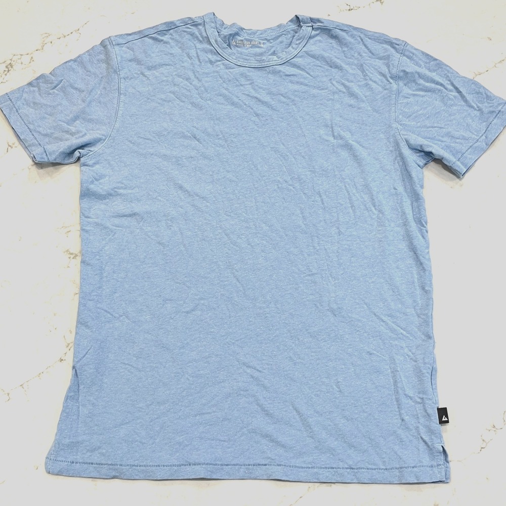 American Giant NWOT Hemp Organic Cotton Jersey Crew Tee Mens S Powder Blue Shirt